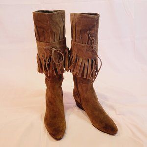 Nine West Leather Fringe Boots